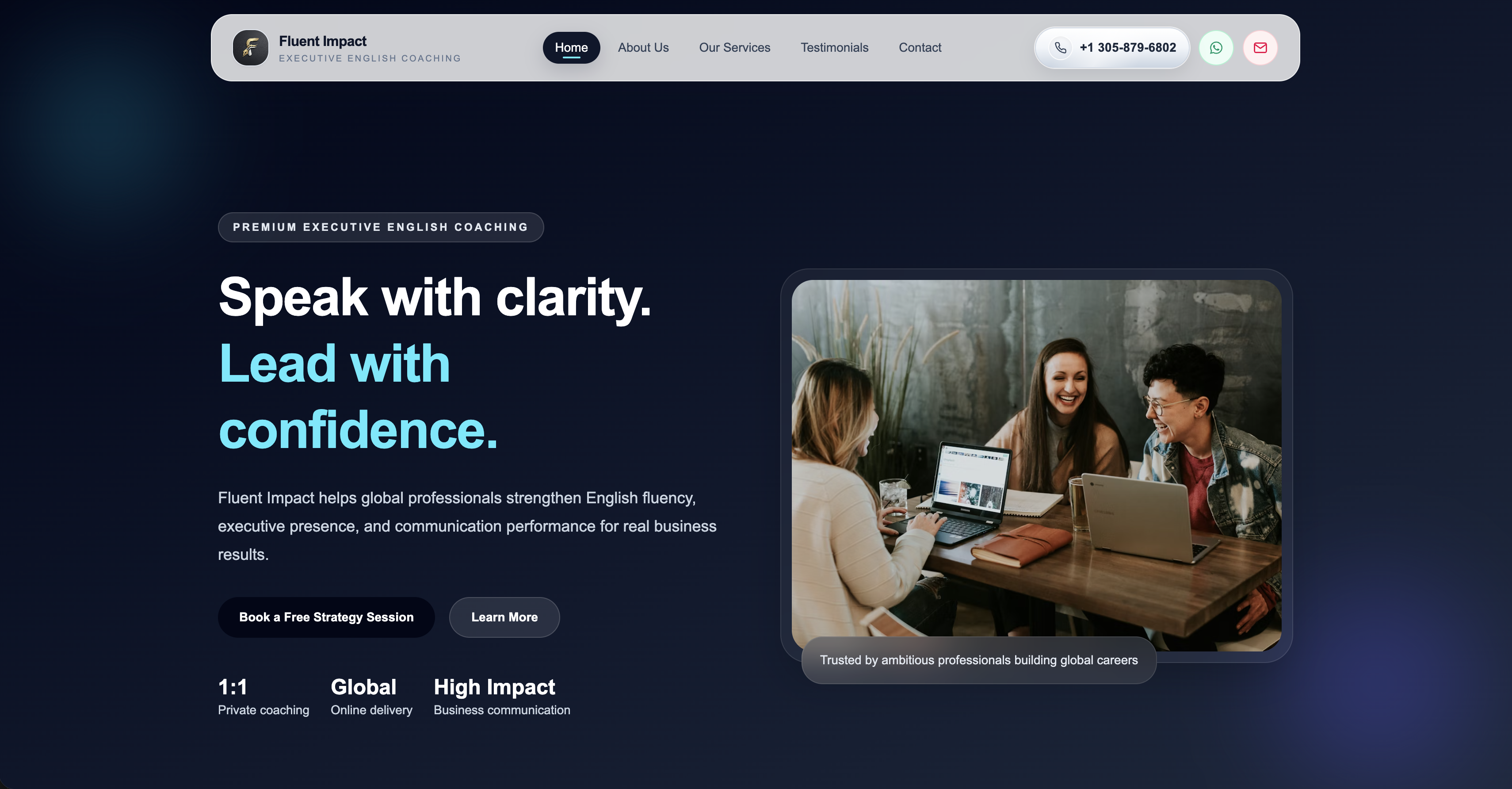 Fluent Impact Website Platform Mockup