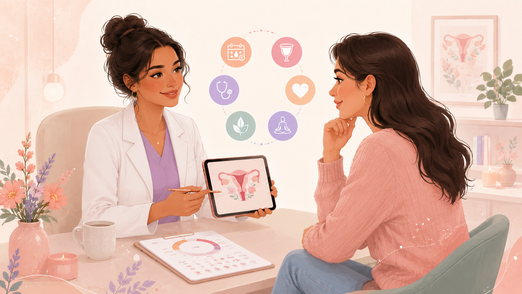 Doctor explaining women's health and cycle care