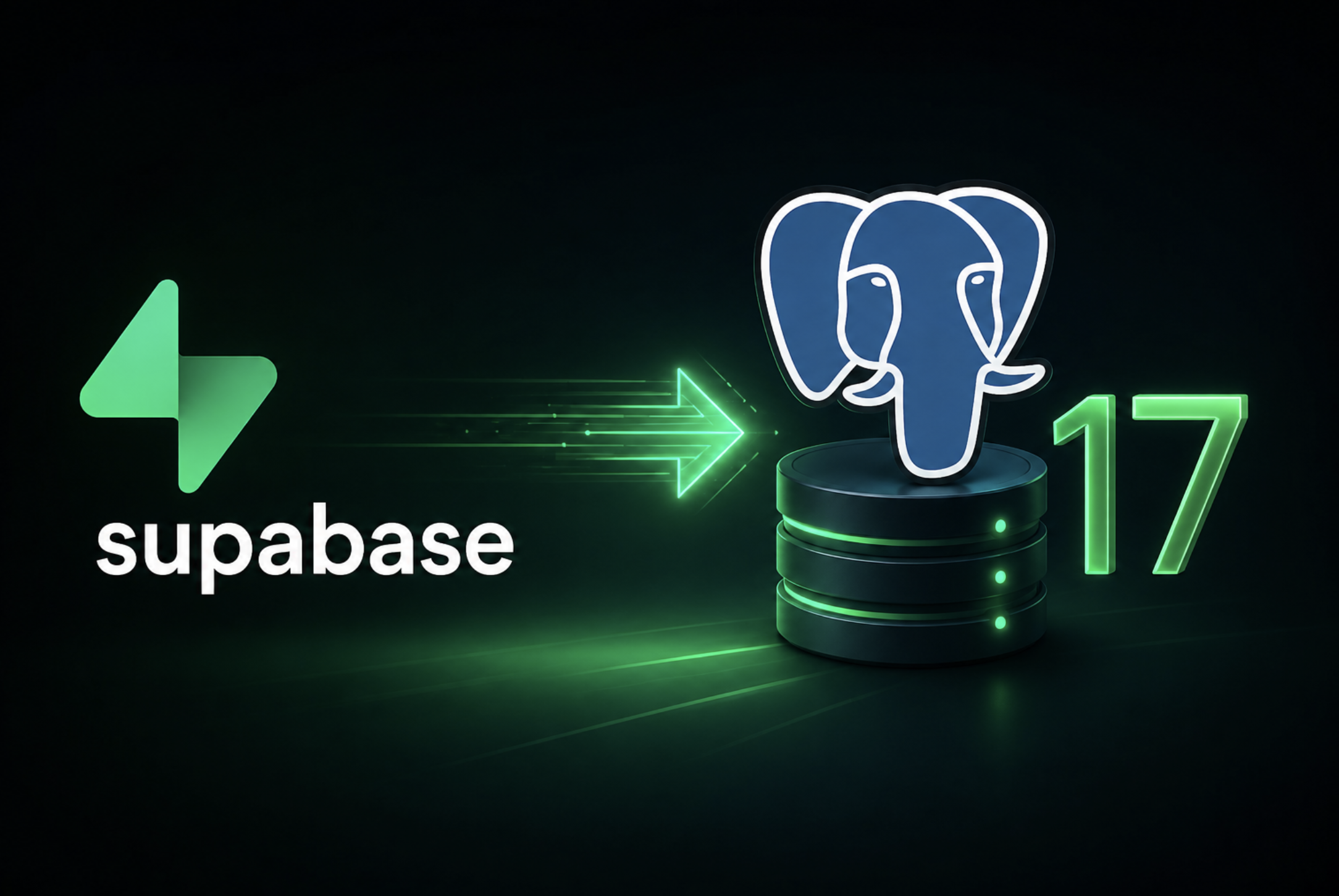 Supabase Postgres 17 backend architecture illustration
